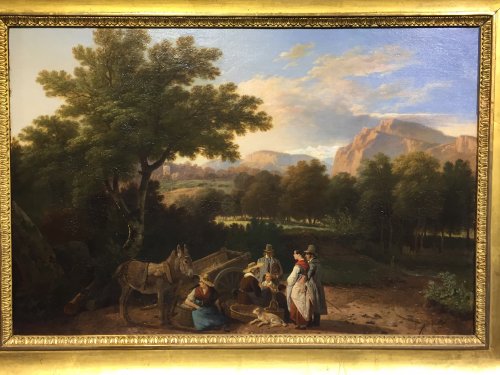 Wolfgang Adam Töpffer (1766 - 1847) - La halte des paysans - Castellino Fine Arts