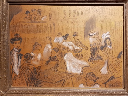 Theophile Alexandre Steinlen (1859 - 1923) - Scène de cabaret - Tableaux et dessins Style 