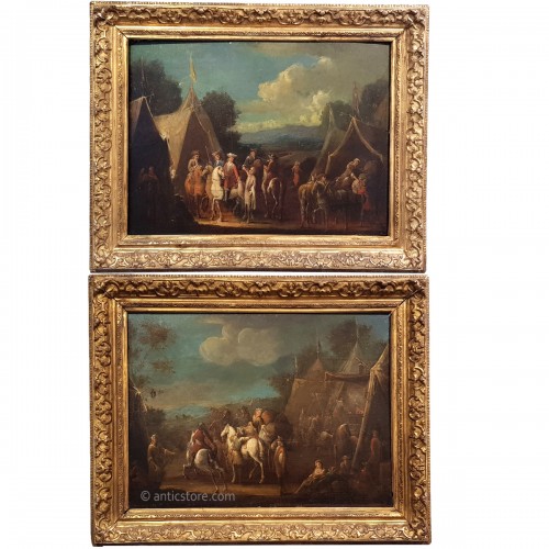 Camp Scenes - Flemish School of the 18th Century