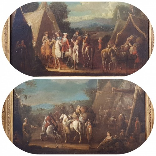 Camp Scenes - Flemish School of the 18th Century - 