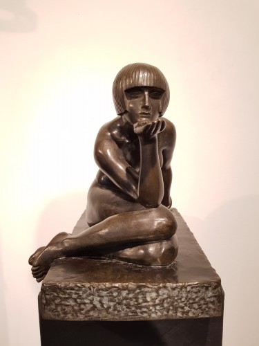 Sculpture Sculpture en Bronze - L'énigme - Maurice Guiraud-Rivière (1881-1947)