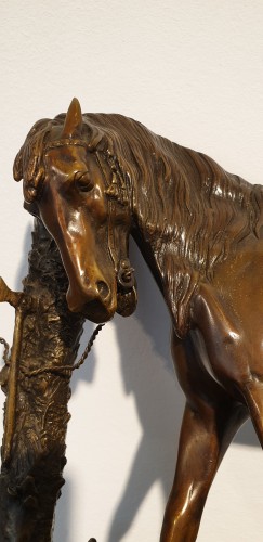 Cheval au palmier - Pierre-Jules Mène (1810 - 1879) - Sculpture Style 