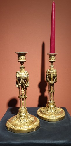 Luminaires Bougeoirs et Chandeliers - Paire de flambeaux Louis XVI