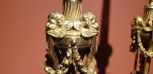 Paire de flambeaux Louis XVI - Castellino Fine Arts