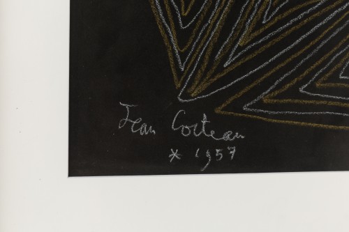 Grand profil aux arabesques 1957 - Jean Cocteau (1889 - 1963) - Tableaux et dessins Style 