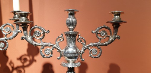 Pair of silver candelabra - 