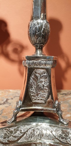 Pair of silver candelabra - 