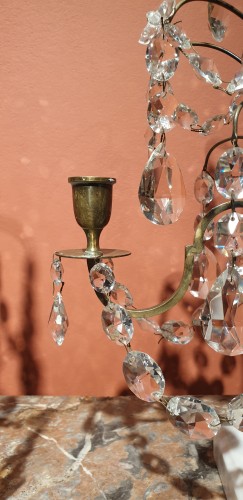 XVIIIe siècle - Paire de girandoles en cristal
