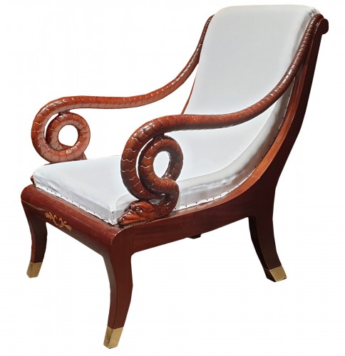 Grand fauteuil Russe en acajou