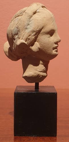 Avant JC au Xe siècle - Tête de femme hellénistique en terre cuite