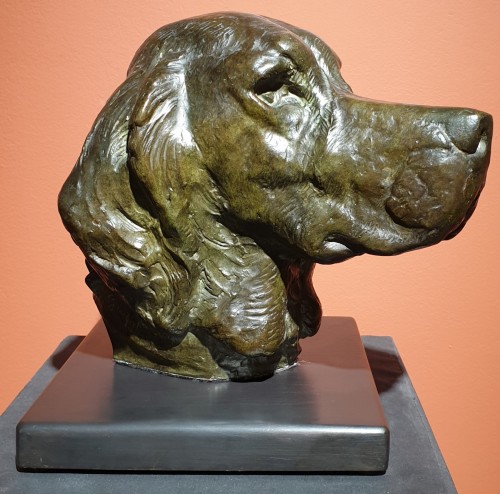 Tête de Setter - Georges GUYOT (1885-1973) - Sculpture Style 