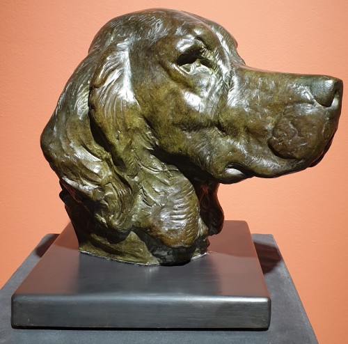 Sculpture  - Head of Setter - Georges GUYOT (1885-1973)