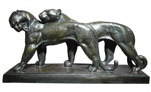 Couple of lionesses - André Vincent BECQUEREL (1893 - 1981)