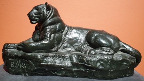 Panthère de l'inde - Antoine Louis Barye (1796 - 1875) - Sculpture Style 