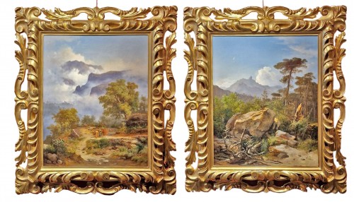 Paysage France/Italie - Carlo Marko (1822 - 1891)