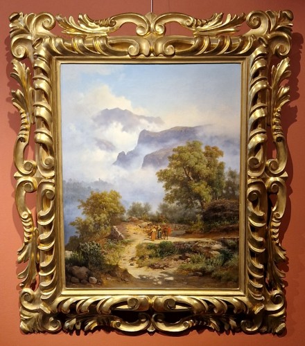 Paysage France/Italie - Carlo Marko (1822 - 1891) - Tableaux et dessins Style 