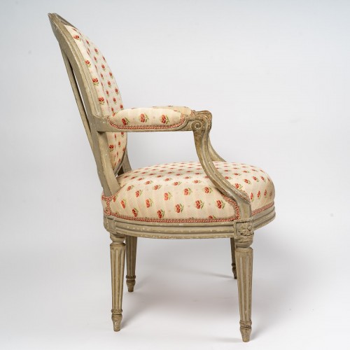 18th century - A Suite of Transition Four Armchairs stamped P. Bernard