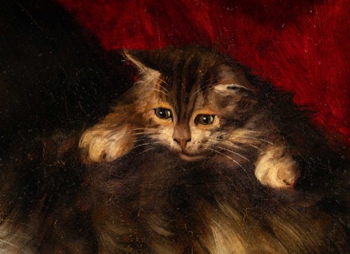 Jules Gustave Leroy (1856 - 1921) - Famille de chats à la pelote de laine - Catel Antiquités