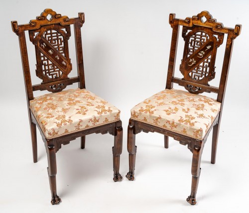 Paire de chaises signées Viardot - 