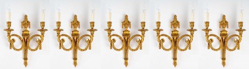  - A Suite of Five bronze Wall - Lights circa 1900