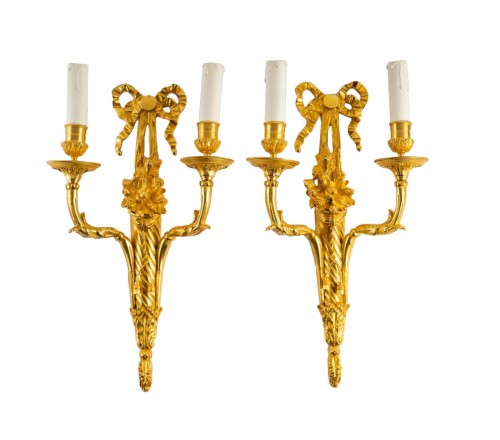 A Pair of Wall - Lights in Louis XVI Style.