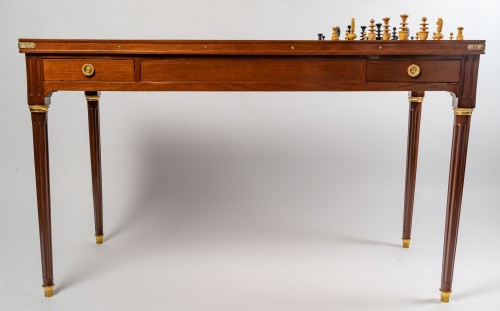 Table de jeux tric-trac d'époque Louis XVI - Mobilier Style Louis XVI