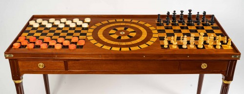 Mobilier Table à Jeux - Table de jeux tric-trac d'époque Louis XVI
