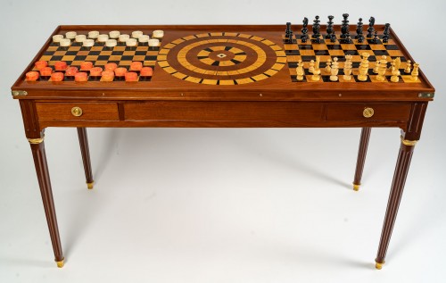 Table de jeux tric-trac d'époque Louis XVI - Catel Antiquités