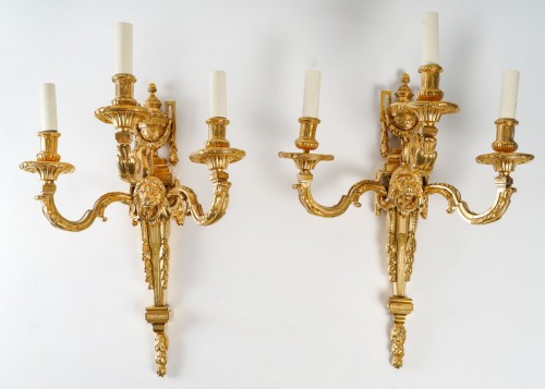 Luminaires Appliques - Paire d'appliques en bronze du XIXe siècle