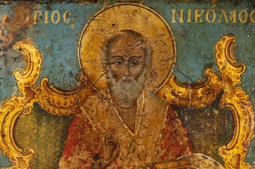 Icône représentant Saint Nicolas le Thaumaturge - Catel Antiquités