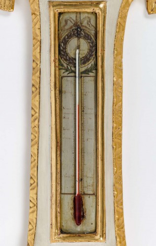Baromètre - thermomètre Louis XVI en bois doré - Objet de décoration Style Louis XVI