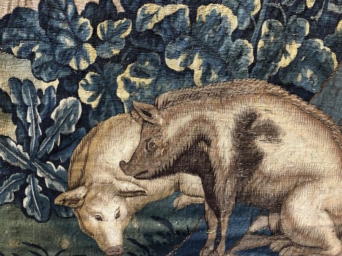 Ulysse et Circé, Fragment de tapisserie de la suite de l'histoire d'Ulysse, France XVIIe siècle - Catel Antiquités
