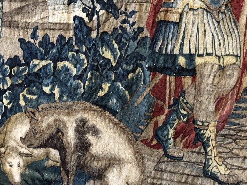 XVIIe siècle - Ulysse et Circé, Fragment de tapisserie de la suite de l'histoire d'Ulysse, France XVIIe siècle