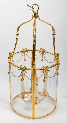 Lanterne en bronze doré, époque Napoléon III - Luminaires Style Napoléon III