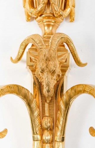 Suite de sept appliques Napoléon III en bronze doré - Napoléon III