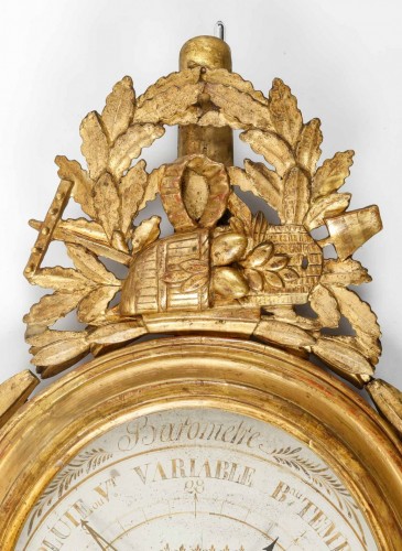 Objet de décoration Baromètre - Baromètre - thermomètre d'époque Louis XVI 