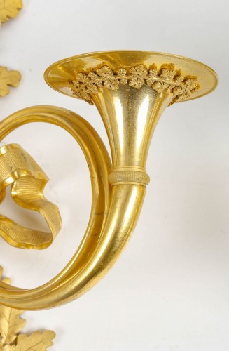 Luminaires Appliques - Paire d'importantes d'appliques en bronze