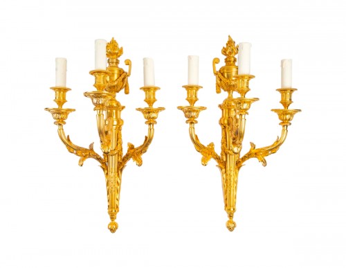 A Pair of bronze  Wall-Lights