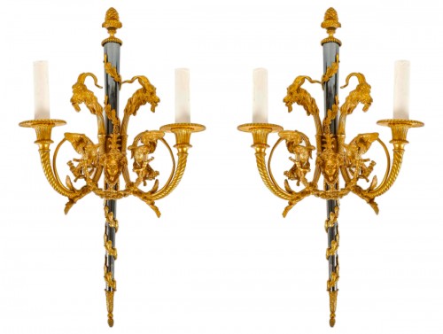 A Pair of Wall - Lights circa 1900 in Louis XVI Style