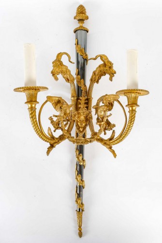 Paire d'appliques en bronze vers 1900 - Luminaires Style 