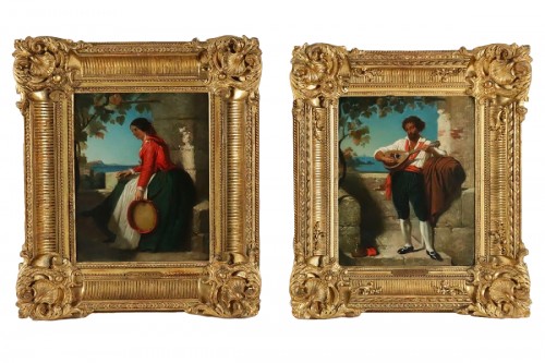 Dominique Louis Papety (1815 - 1849): Paire de portraits