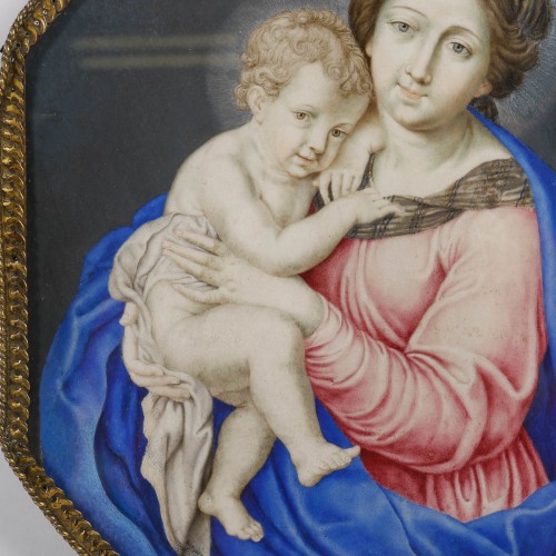 Tableaux et dessins Tableaux XVIIe siècle - Vierge à l'enfant, France XVIIe siècle