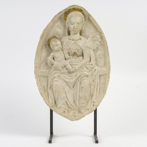 Sculpture Sculpture en Marbre - Vierge à l'enfant