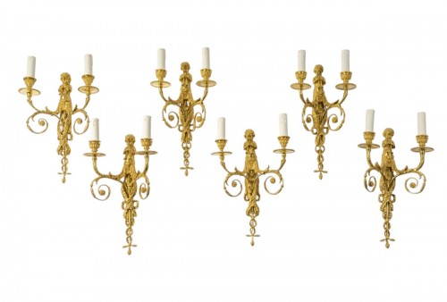Suite de six appliques fin XIXe
