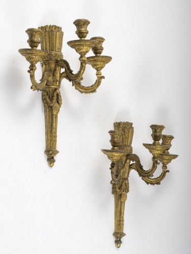 Luminaires Appliques - Paire d'appliques d'époque Louis XVI