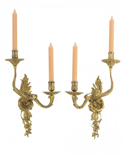 Paire d'appliques d'époque Régence XVIIIe siécle