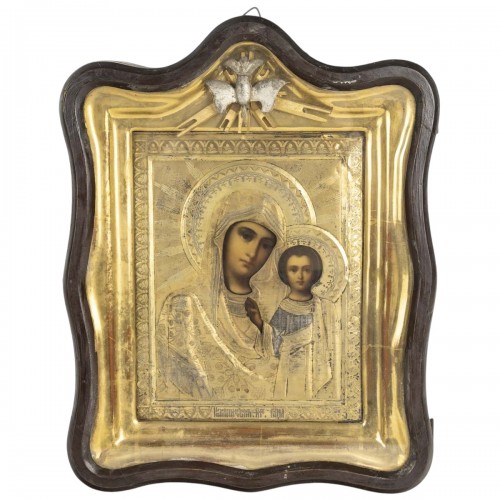 Icône représentant la Vierge de Smolensk, Russie, XIXe siècle