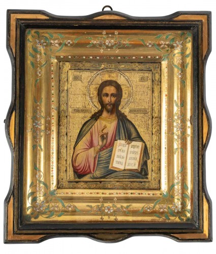 Icone représentant le Christ Pantocrator, Russie XIXe siècle
