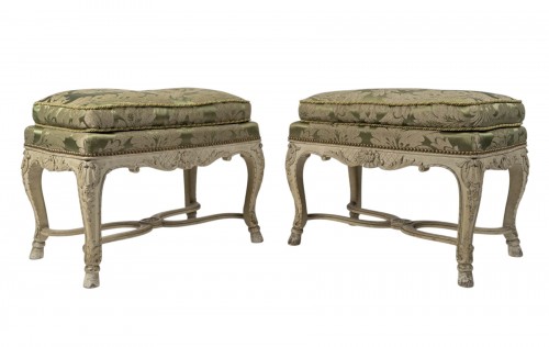 Paire de tabourets de style Régence, d'époque Napoléon III, XIXe
