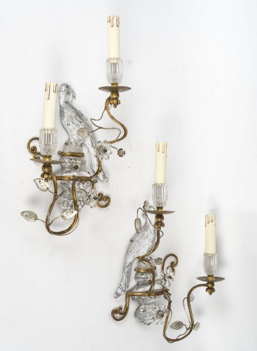 Pair Of Wall Lights Aux Perroquets, Baguès, 20th Century. - Lighting Style 50
